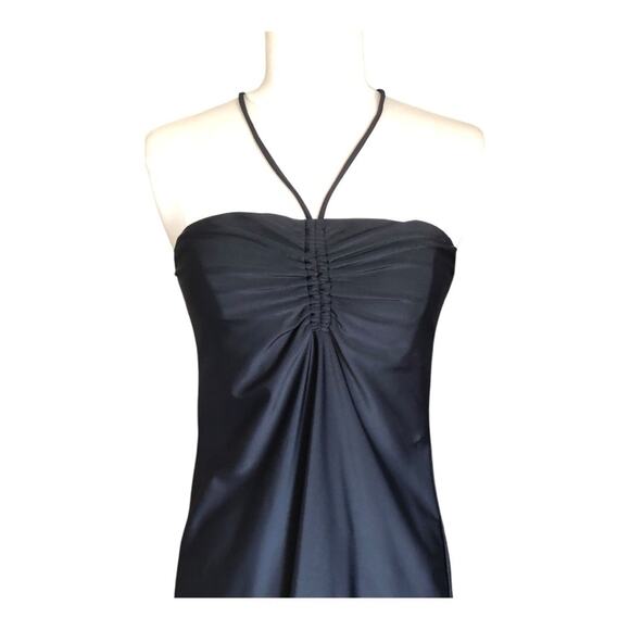 Andie NWT Waikiki Coverup Ruched Gathering Halter Bandeau Dress Black Small - Picture 3 of 13
